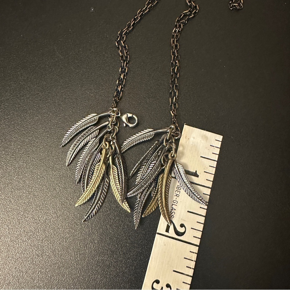 JewelMint Festival layered necklace Tri-colored Black Copper Gold feathers - Picture 13 of 13